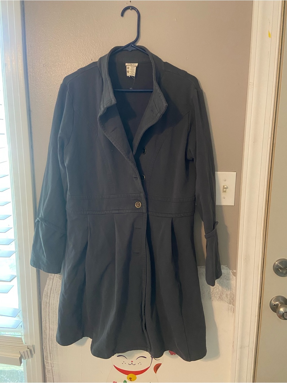 Matilda Jane Black Trench Coat with Button Front